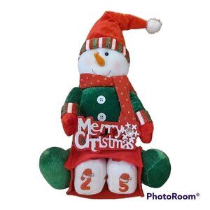 12.75 Inch Christmas Snowman Elf Calendar, Interactive Plush